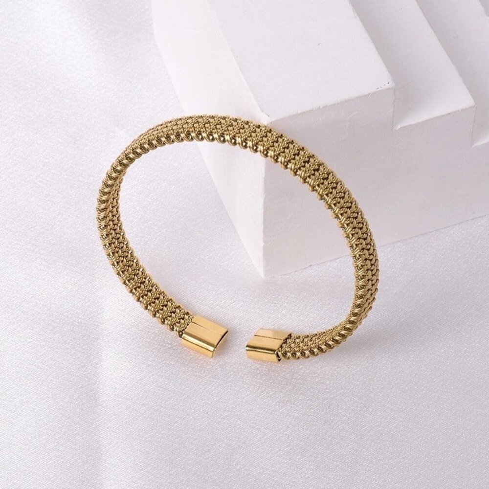#072 Minimalist Classic Style Titanium Steel Cuff Bracelets
